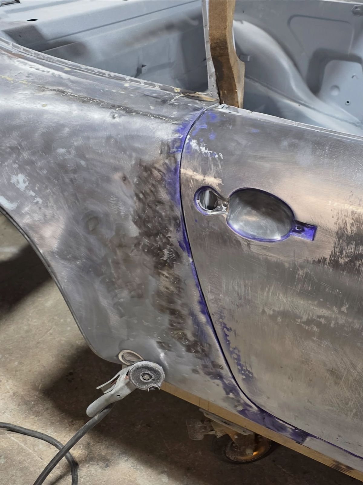 Metal work at Santi's Classic Cars