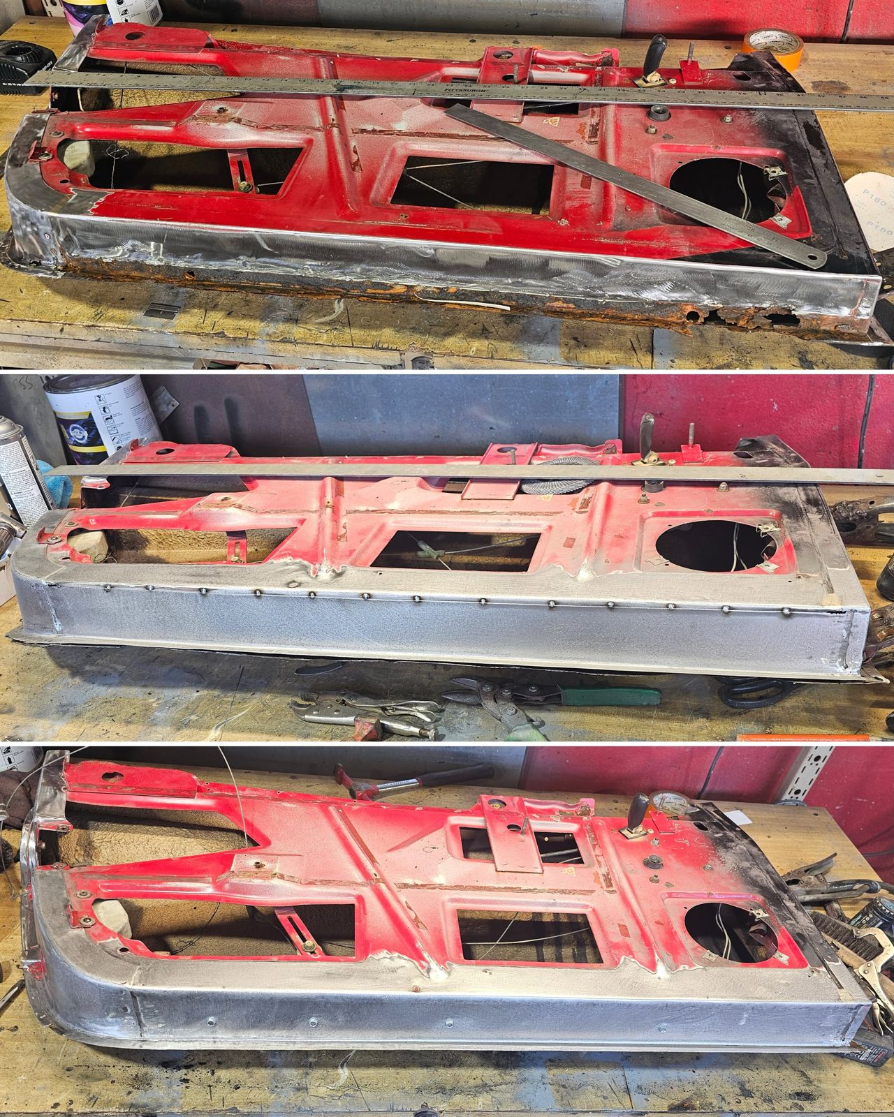 Metal work at Santi's Classic Cars