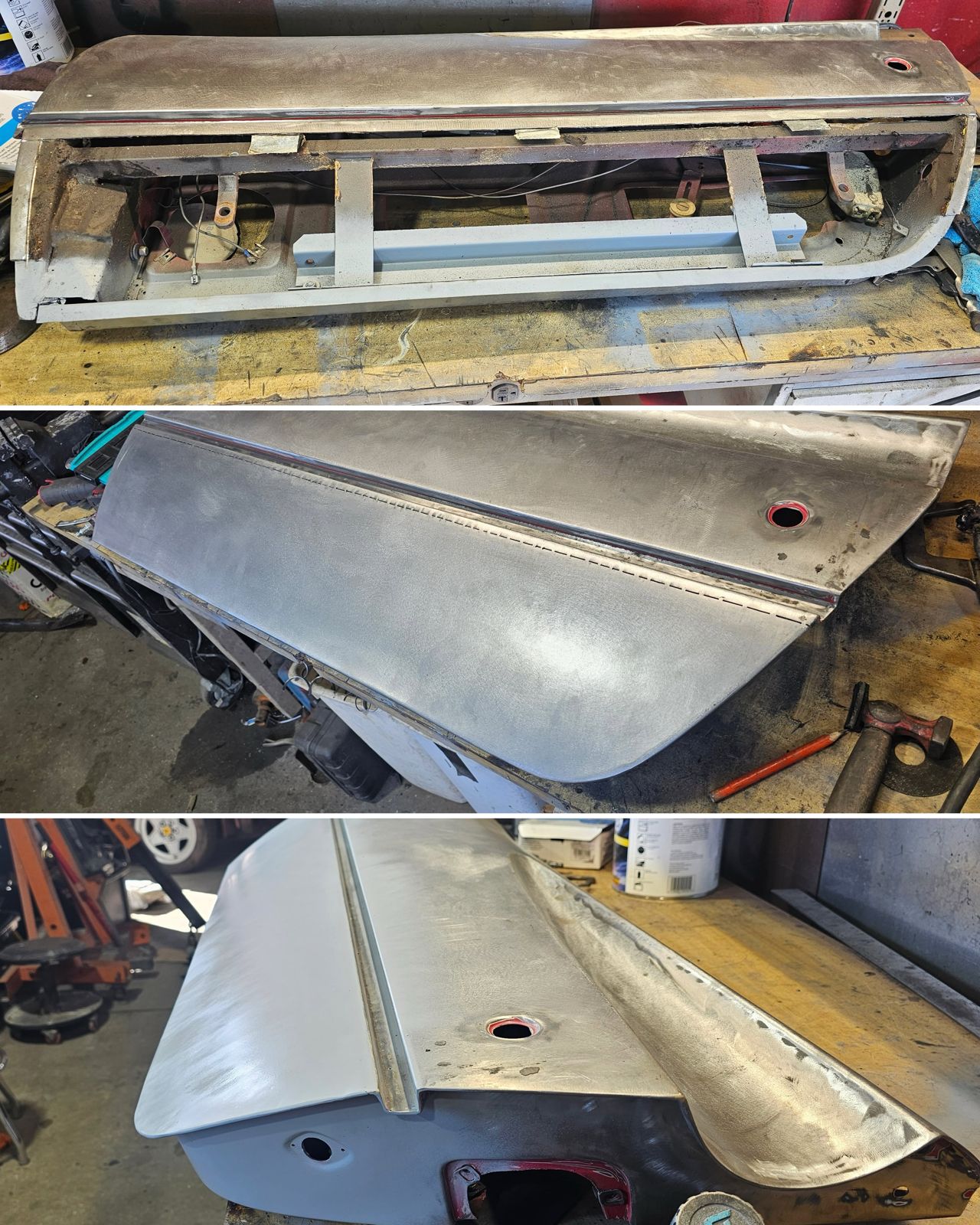 Metal work at Santi's Classic Cars