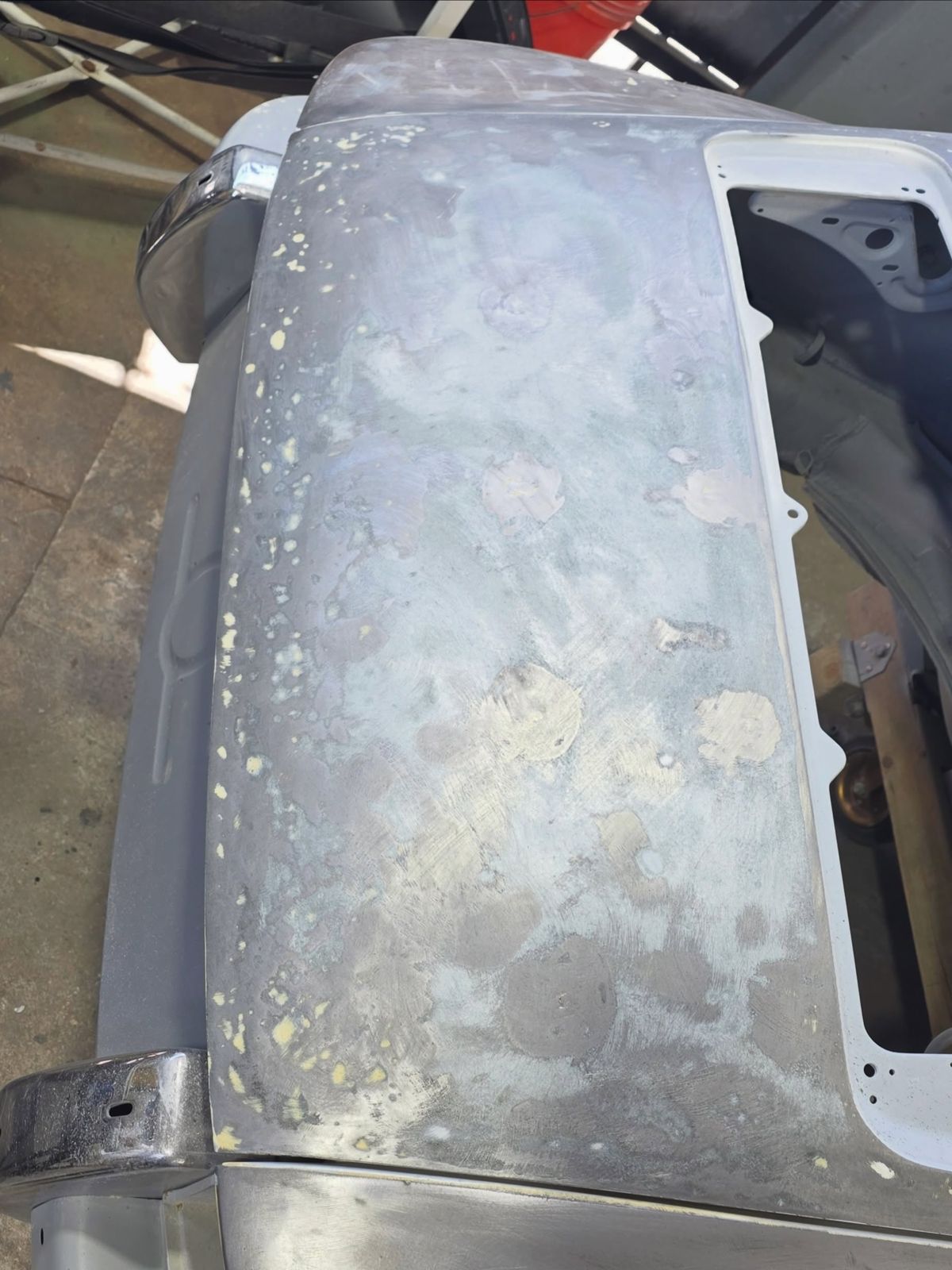 Metal work at Santi's Classic Cars