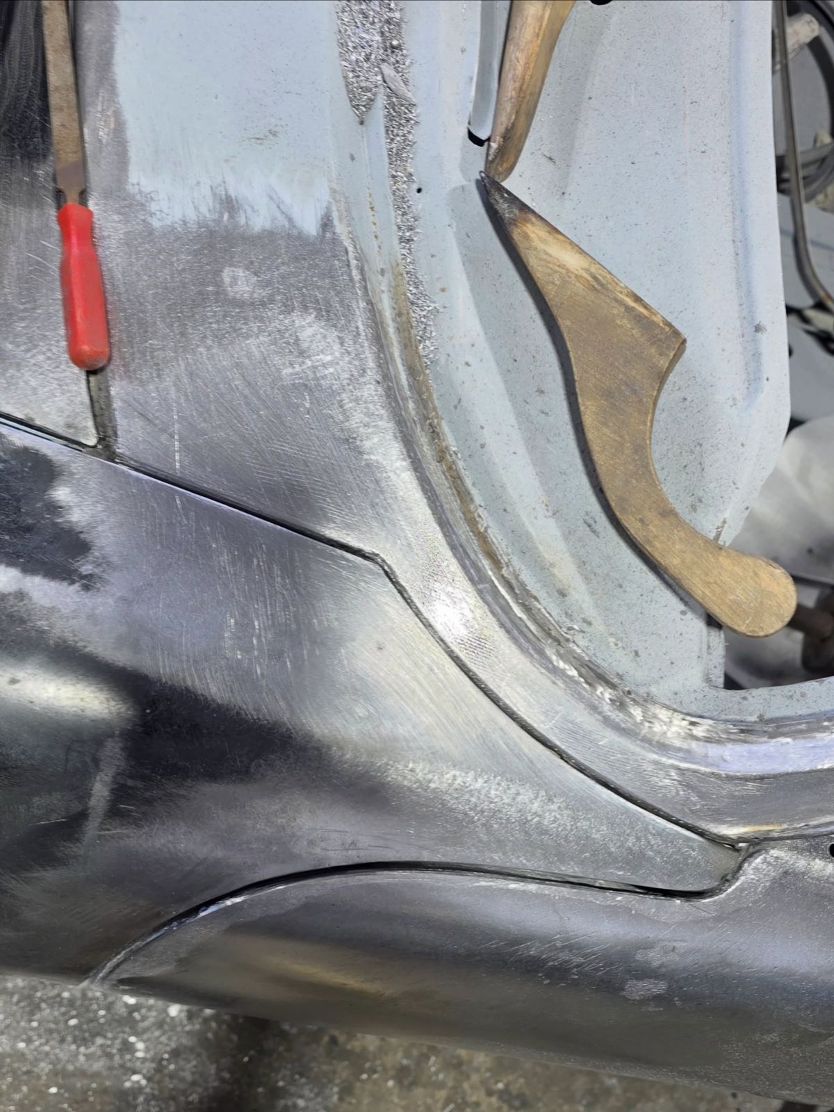 Metal work at Santi's Classic Cars