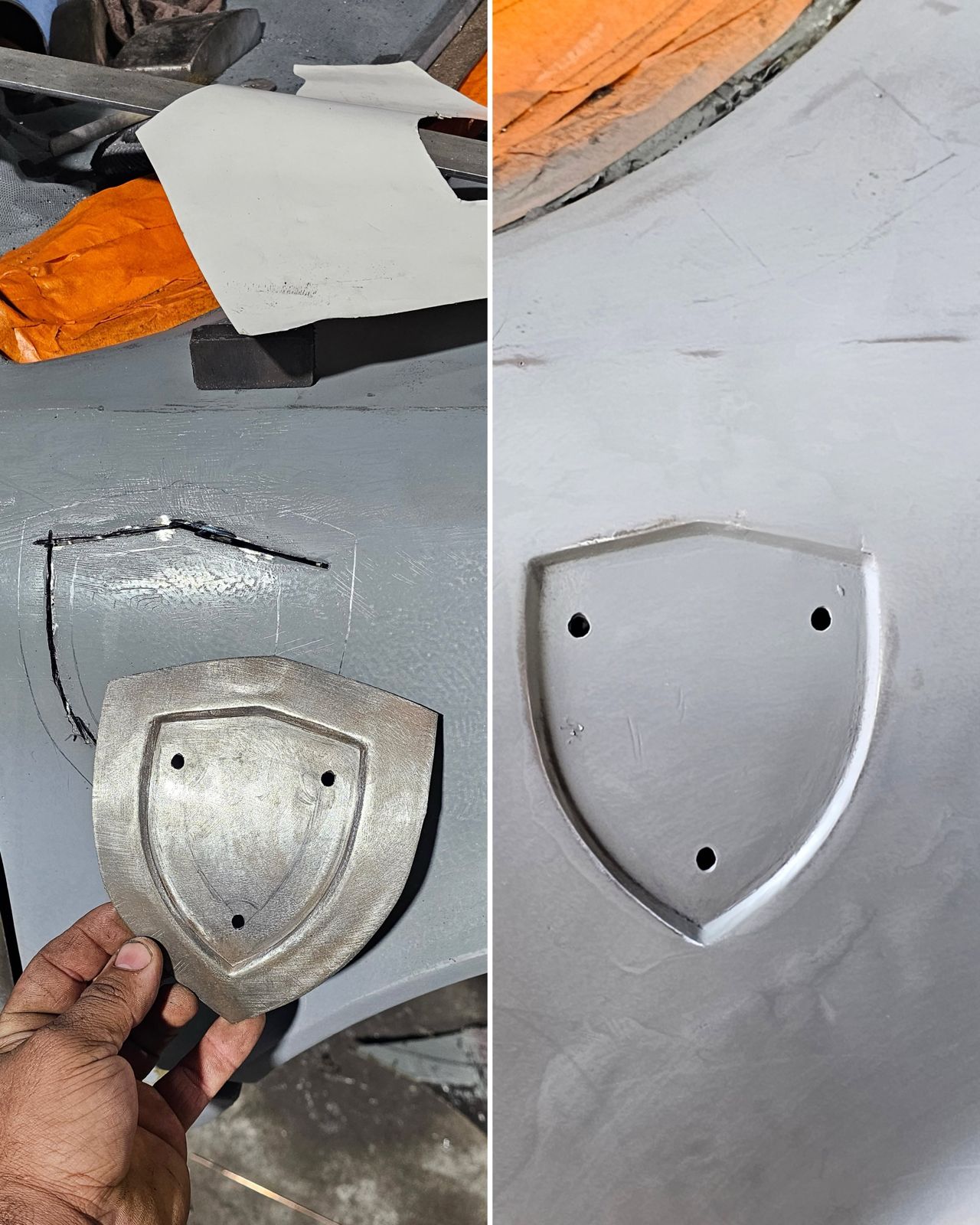 Metal work at Santi's Classic Cars