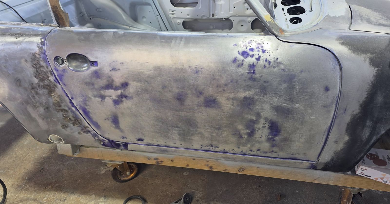 Metal work at Santi's Classic Cars