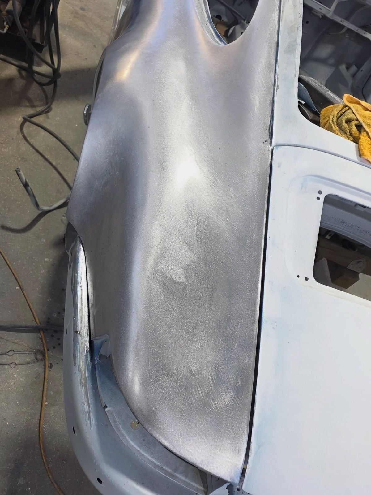 Metal work at Santi's Classic Cars