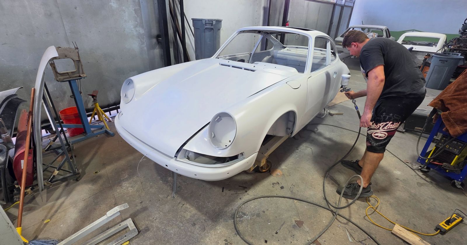 Metal work at Santi's Classic Cars
