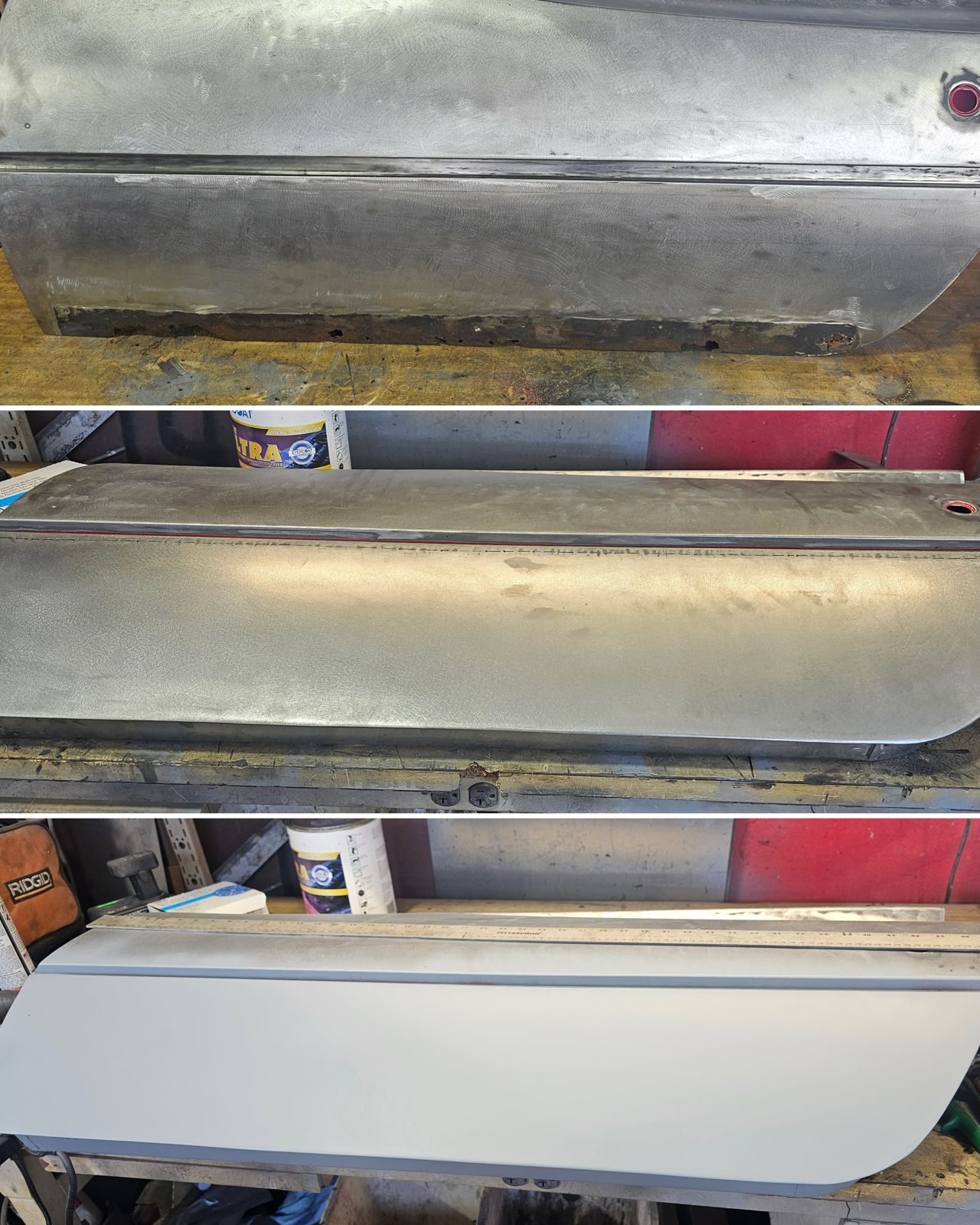Metal work at Santi's Classic Cars